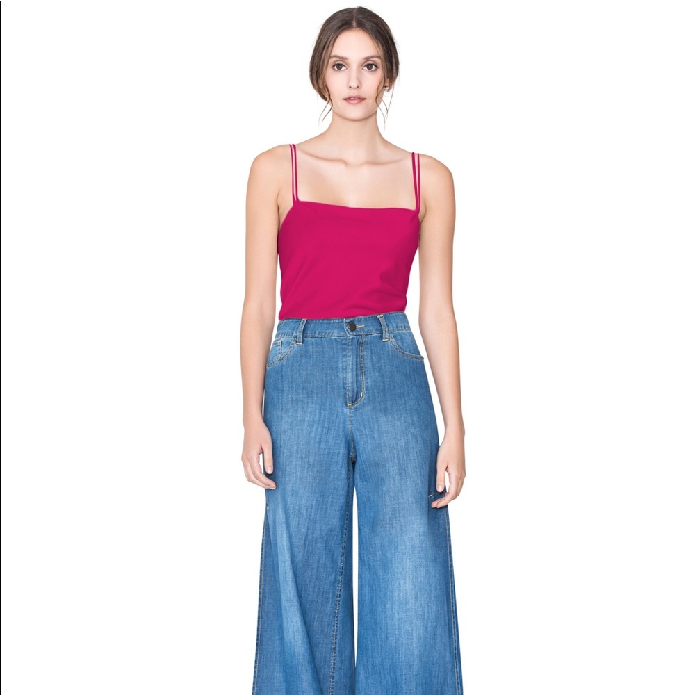 Alice + Olivia Harmon Double strap silk tank